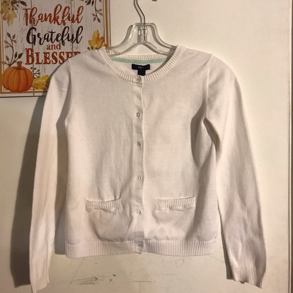 Gap Kids girls White Cardigan Sweater Cotton
